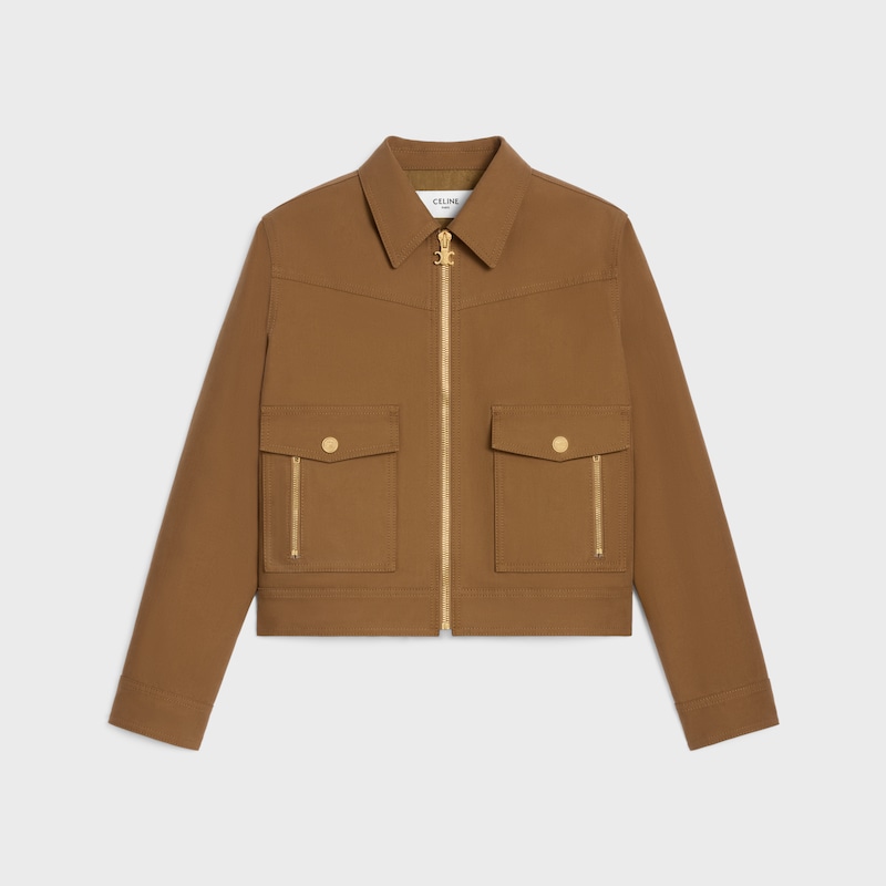 western-blousonjacke aus baumwolltwill