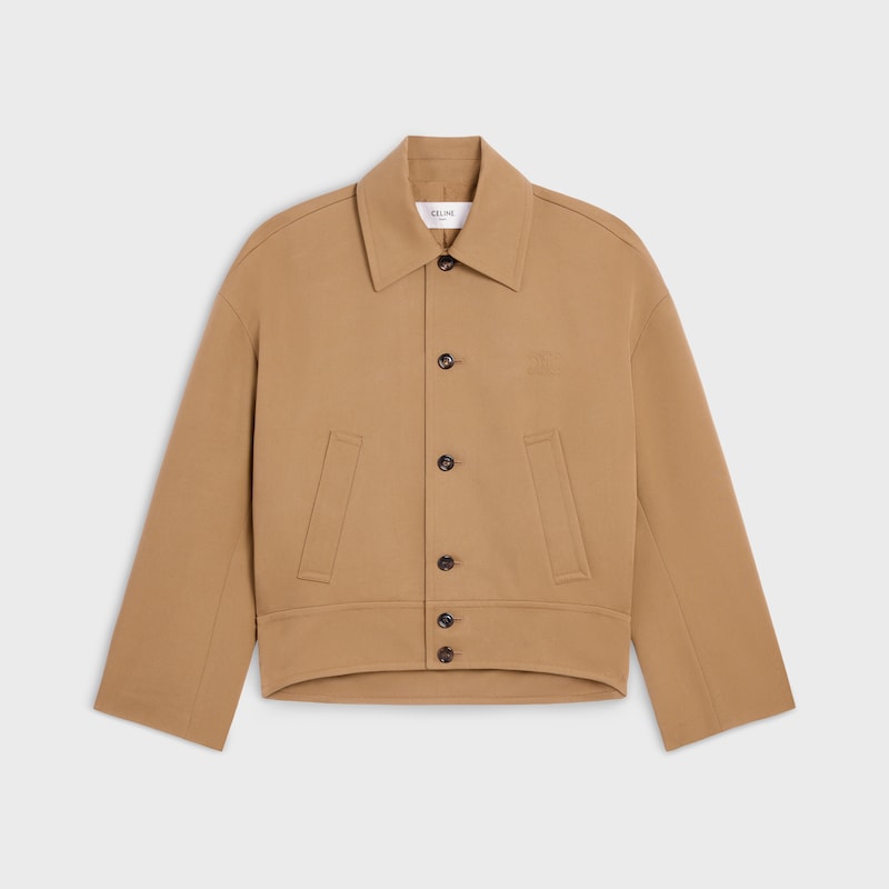 jacke aus baumwoll-woll-gabardine