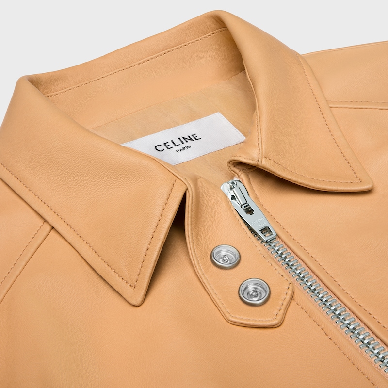 jacke aus langem lammleder