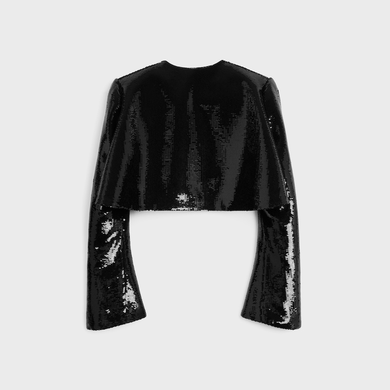 bestickte bolerojacke aus wollgabardine