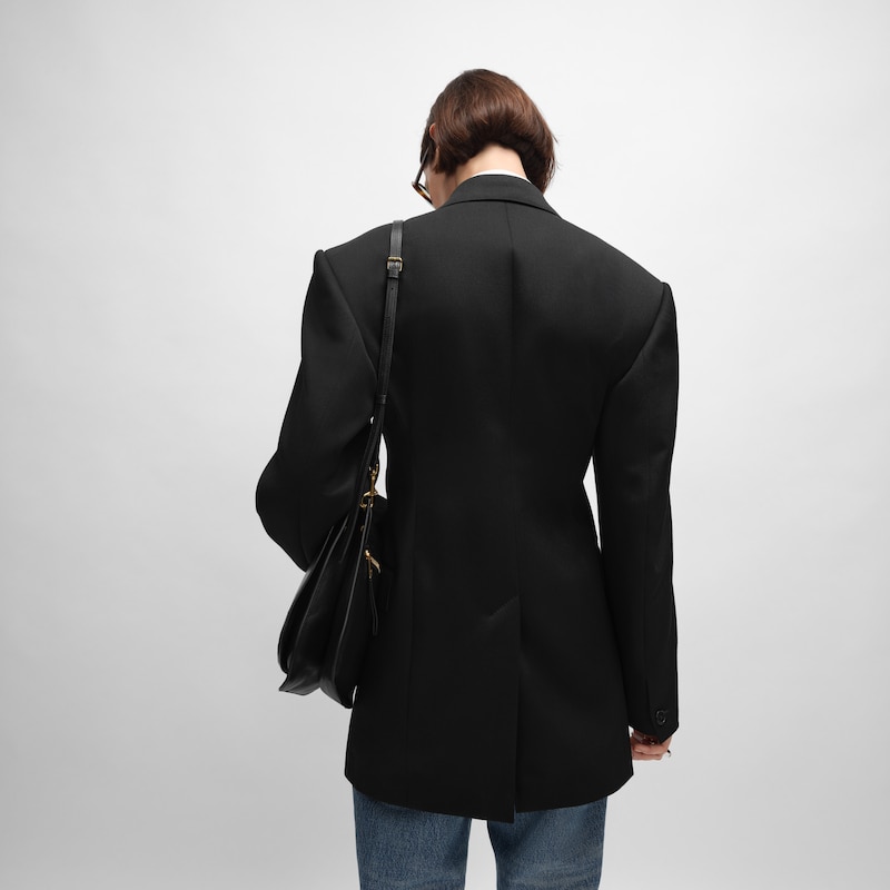 colonne-jacke aus diagonal geflochtener wolle
