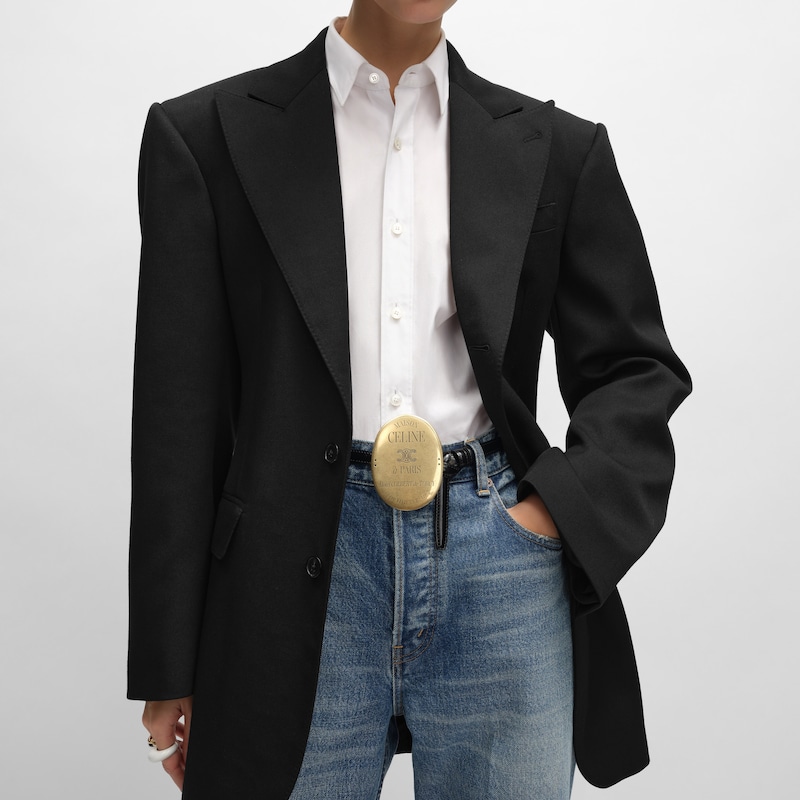 colonne-jacke aus diagonal geflochtener wolle