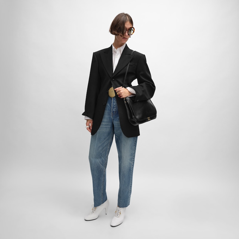 colonne-jacke aus diagonal geflochtener wolle