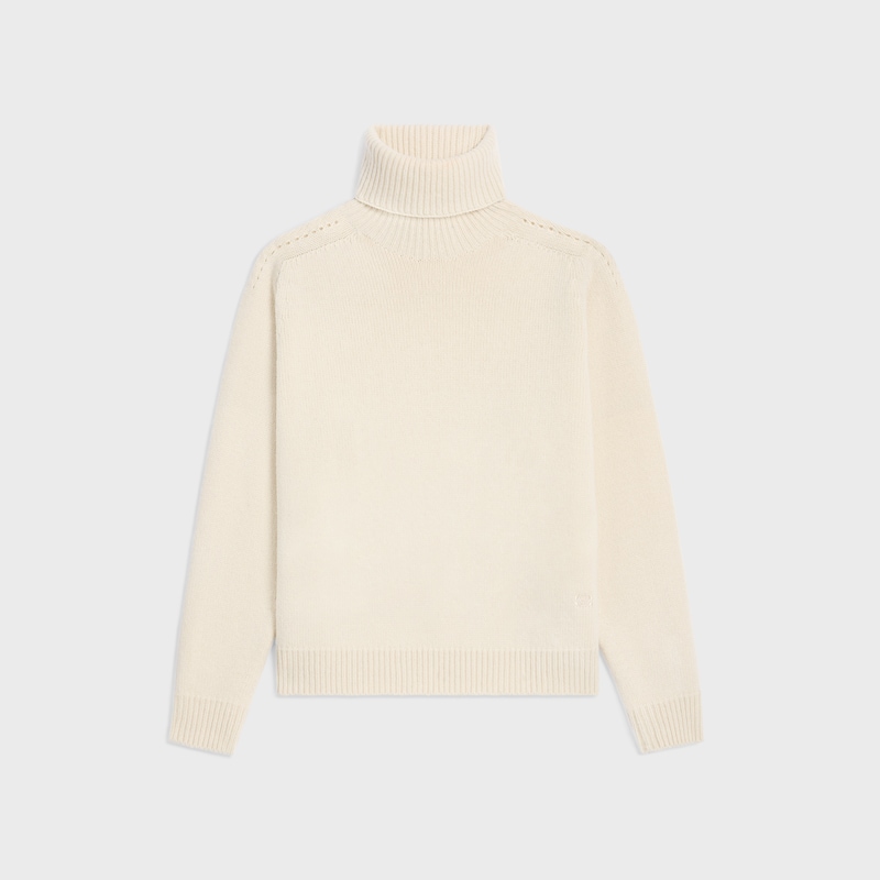 rollkragenpullover aus nahtlosem kaschmir