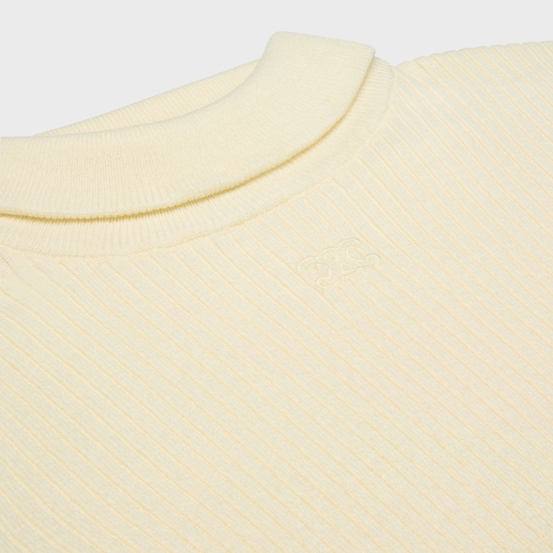 rollkragenpullover aus gestreifter wolle