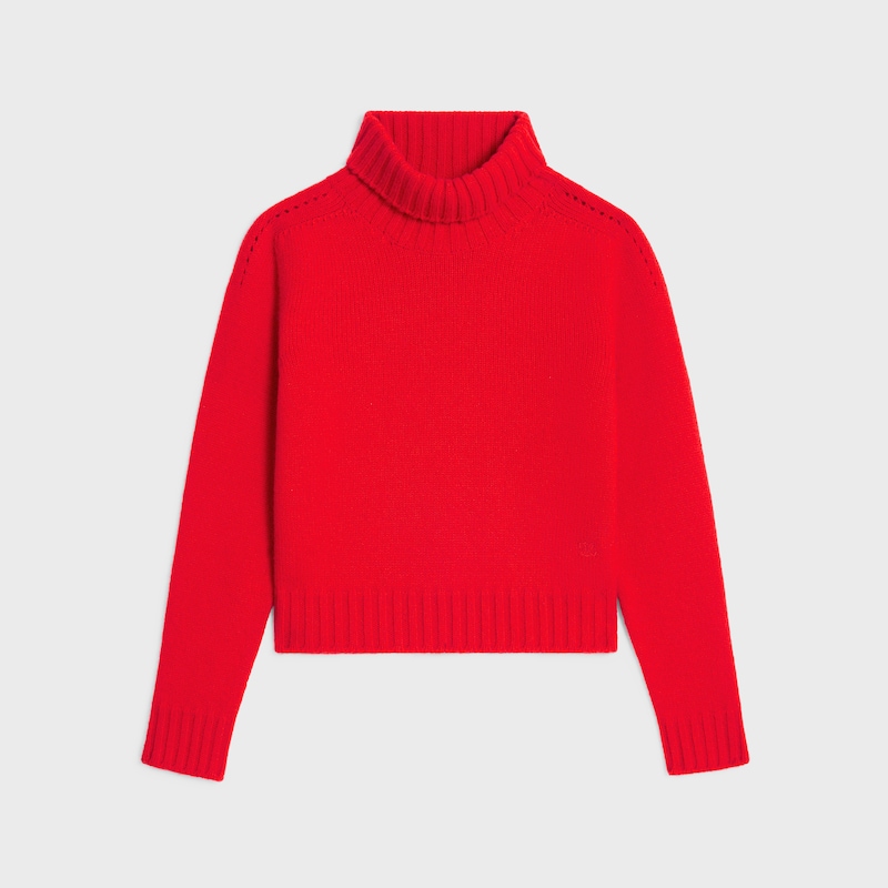 rollkragenpullover aus nahtlosem kaschmir