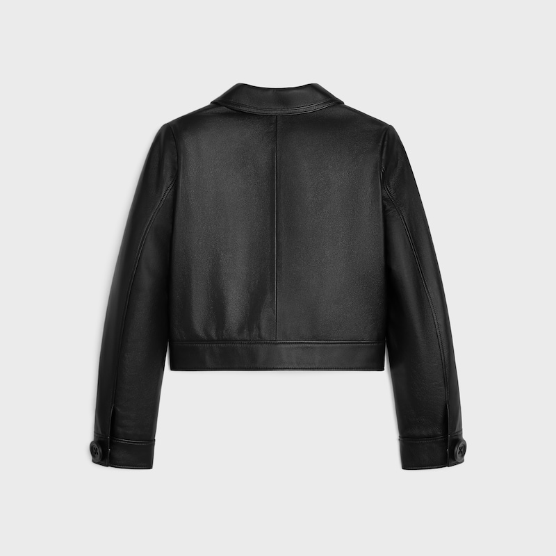 gerade geschnittene blousonjacke aus weichem lammleder
