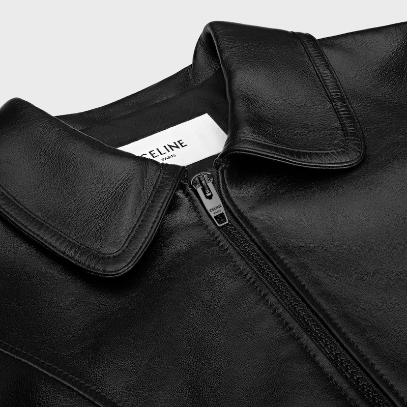 gerade geschnittene blousonjacke aus weichem lammleder