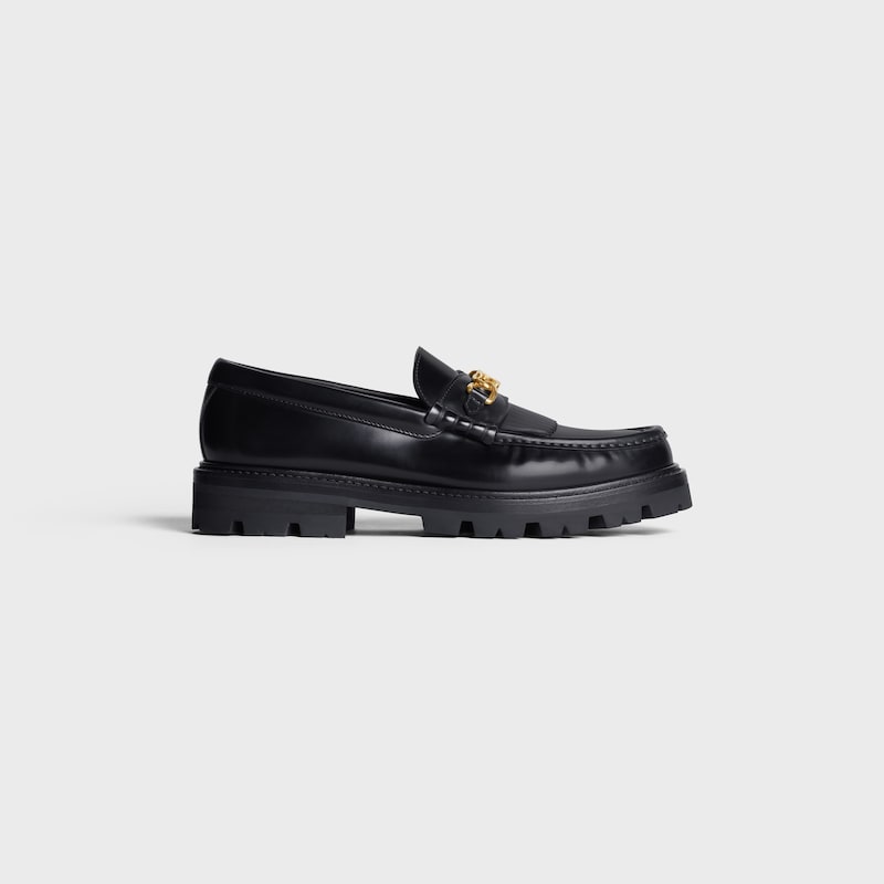 celine margaret loafer mit triomphe-kette in polished bull