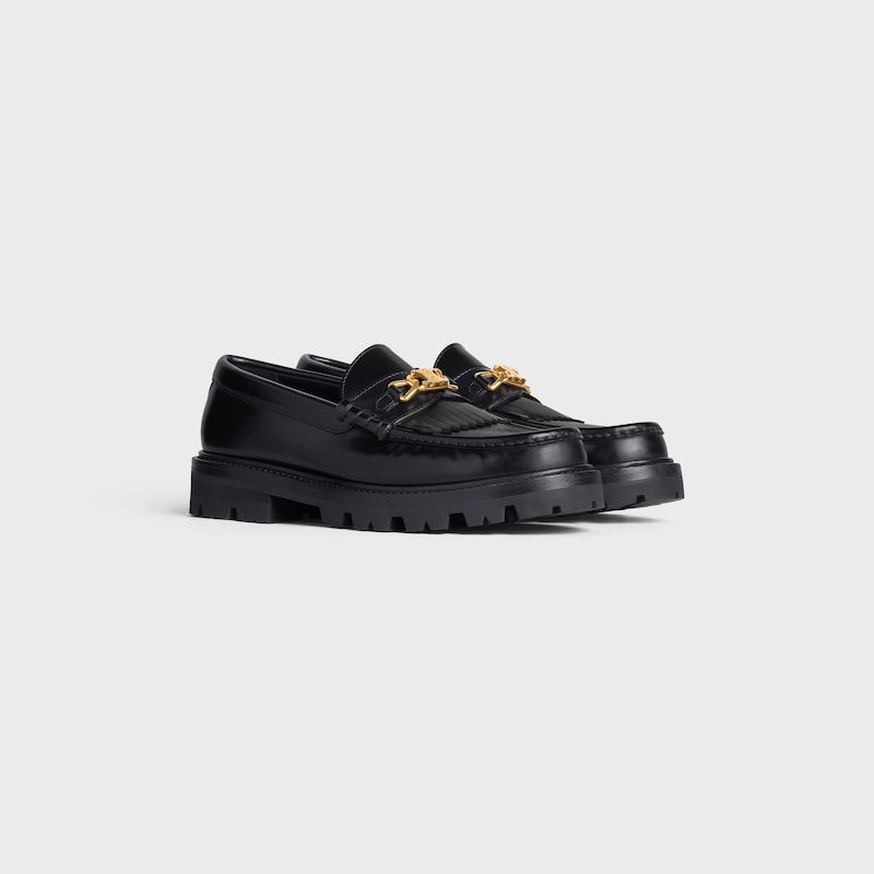 celine margaret loafer mit triomphe-kette in polished bull