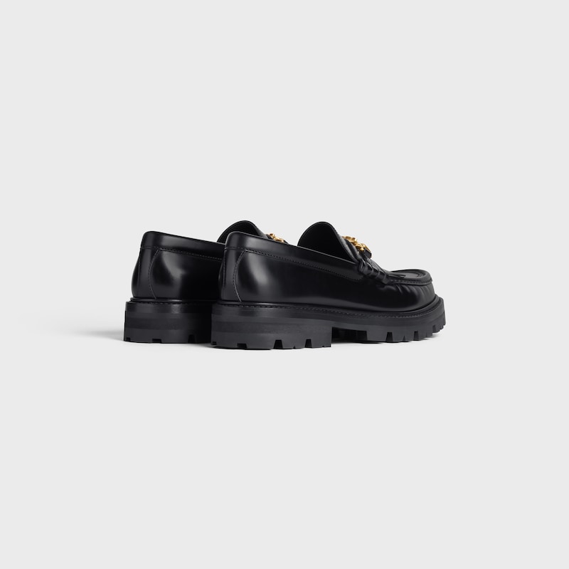 celine margaret loafer mit triomphe-kette in polished bull