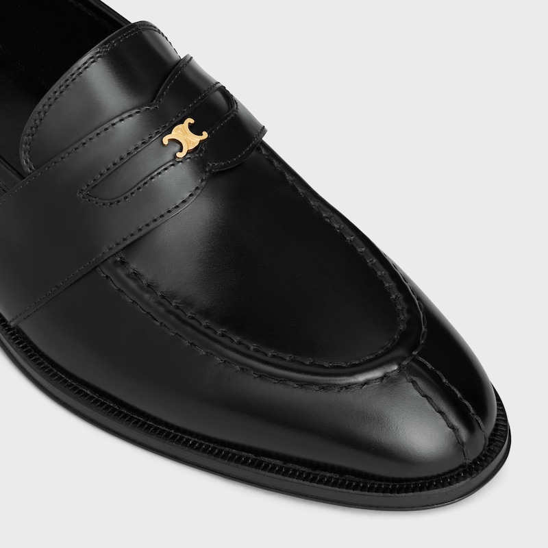 celine malaquais triomphe loafer in poliertem bullsleder