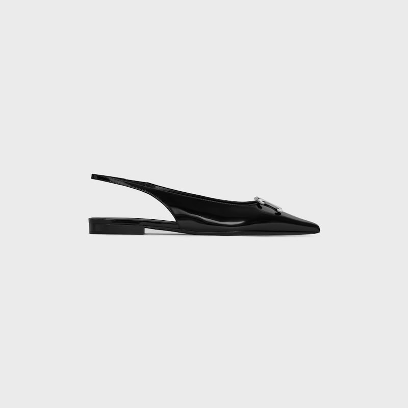 celine alma triomphe flat slingback aus glÄnzendem kalbsleder
