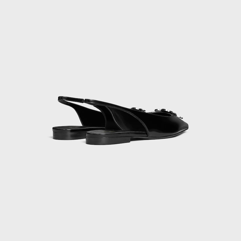 celine alma triomphe flat slingback aus glÄnzendem kalbsleder