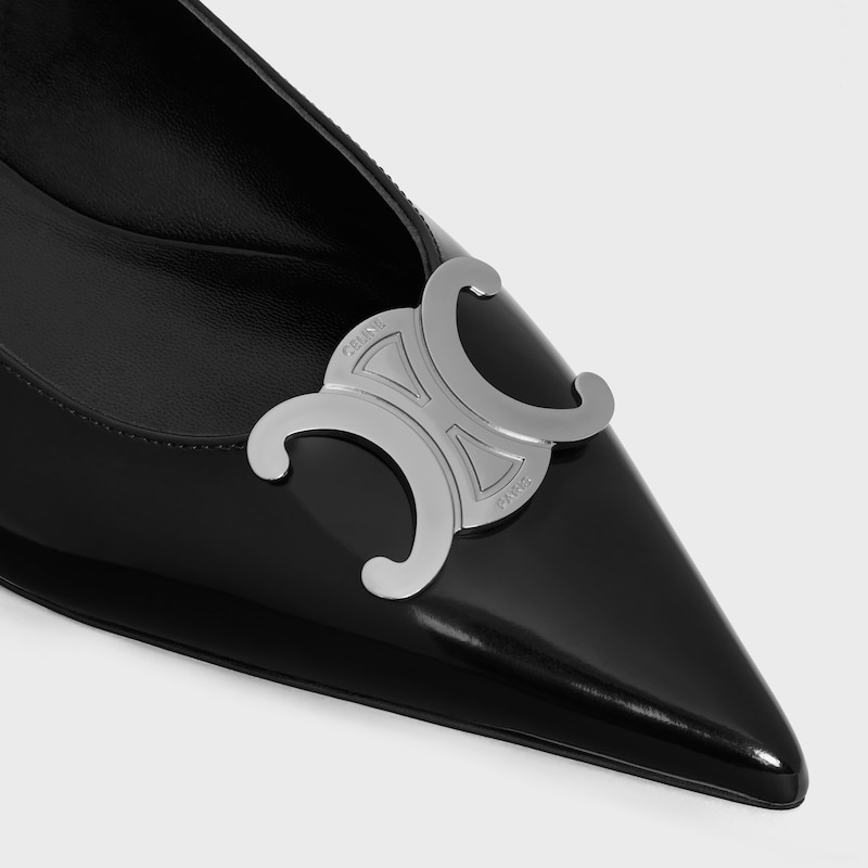 celine alma triomphe flat slingback aus glÄnzendem kalbsleder