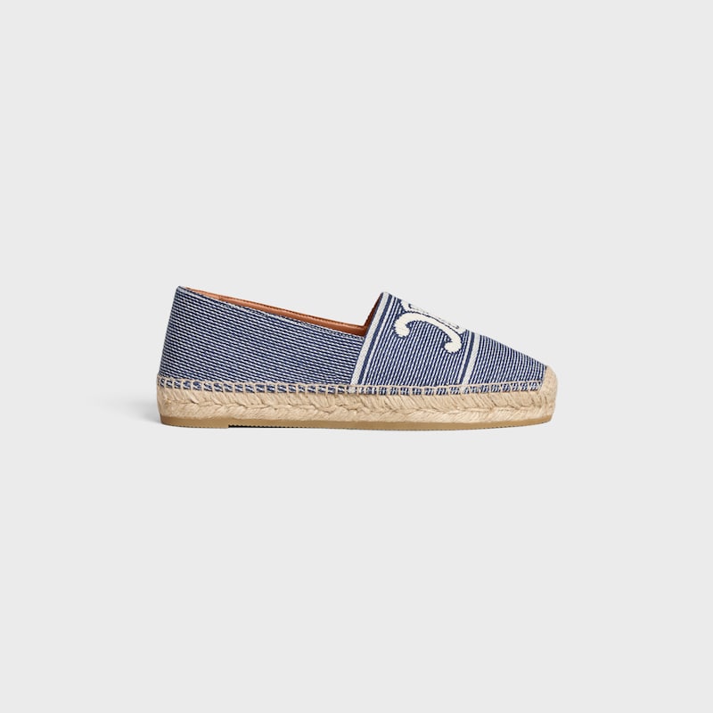 les espadrilles celine in gestreiftem textil mit triomphe
