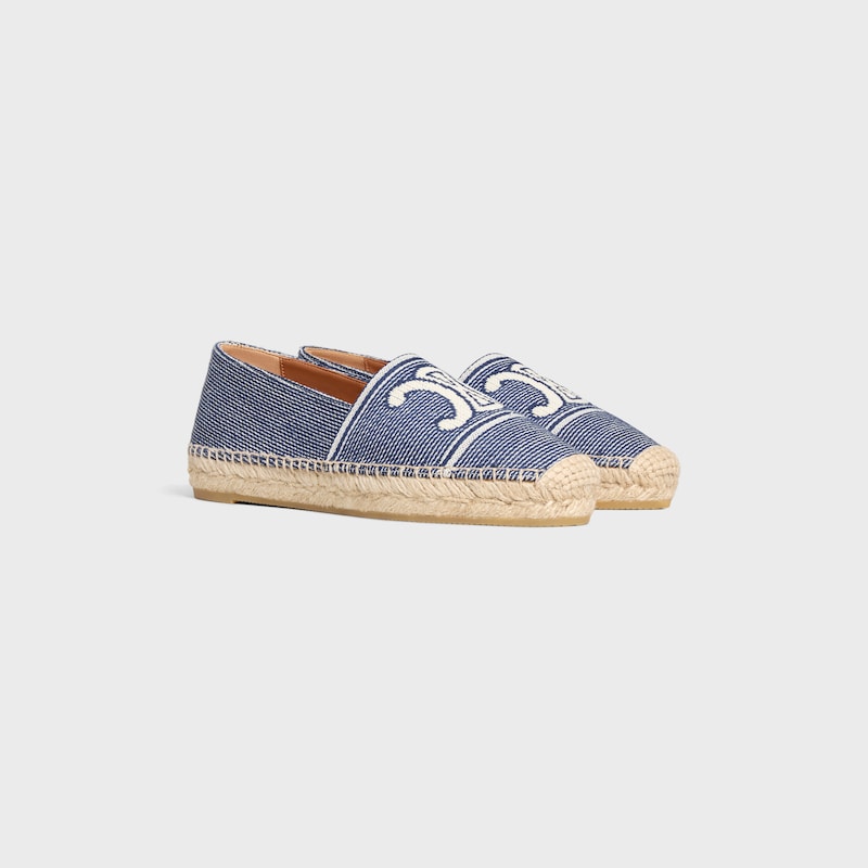 les espadrilles celine in gestreiftem textil mit triomphe