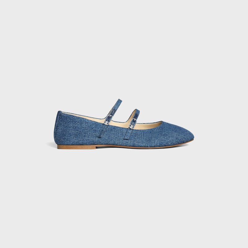 les ballerines celine doppelriemen aus denim