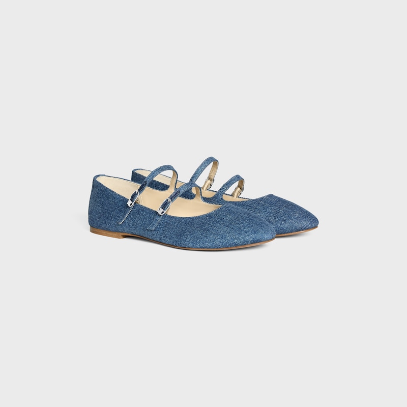 les ballerines celine doppelriemen aus denim