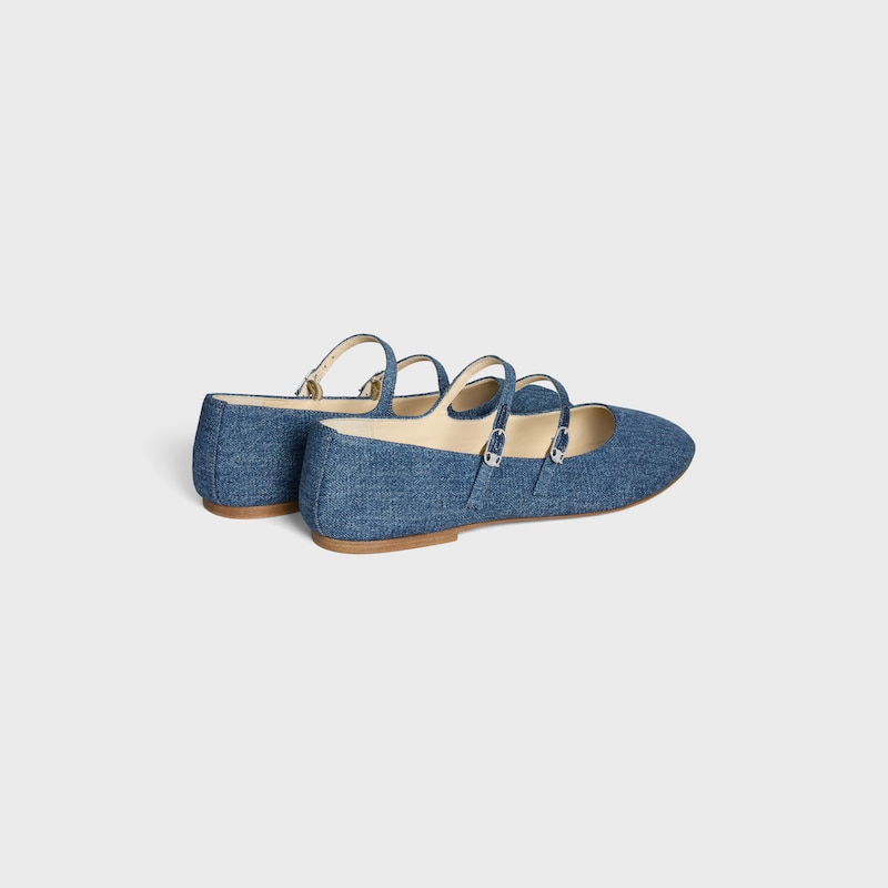 les ballerines celine doppelriemen aus denim