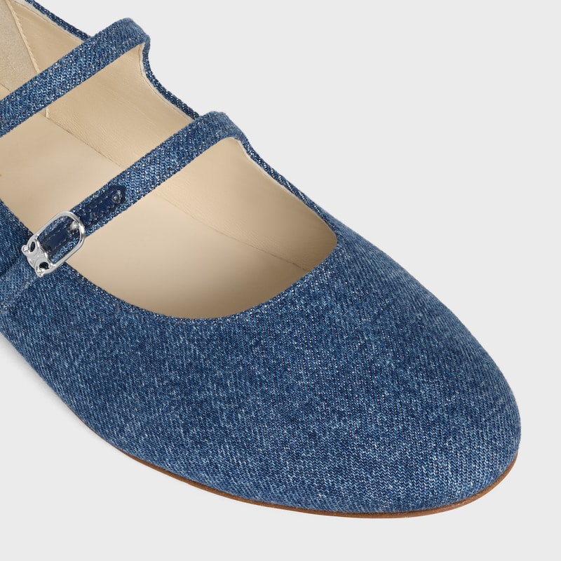 les ballerines celine doppelriemen aus denim