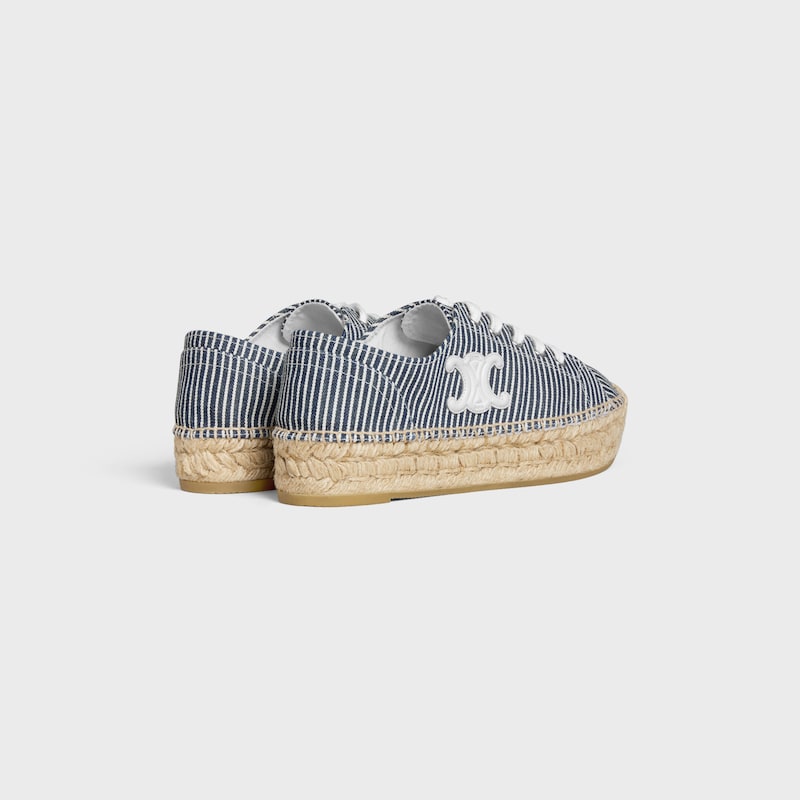 les espadrilles celine lace-up in oshkosh canvas and calfsleder