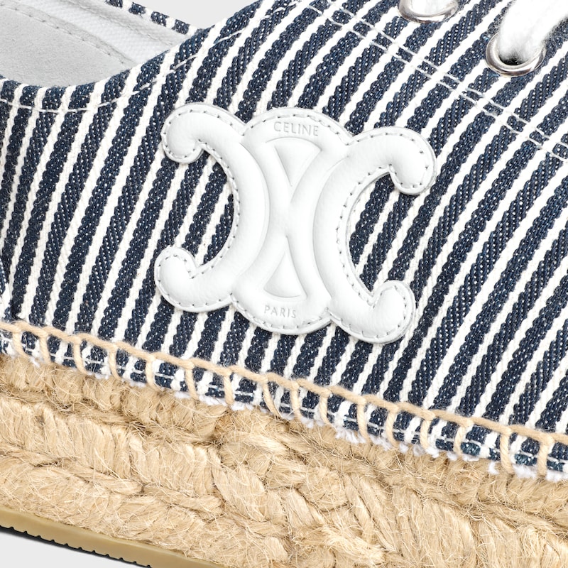 les espadrilles celine lace-up in oshkosh canvas and calfsleder