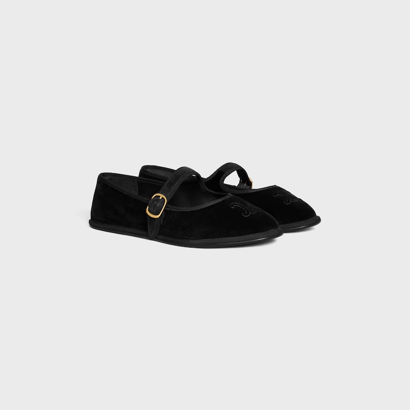 eve triomphe mary-jane ballerina in velvet