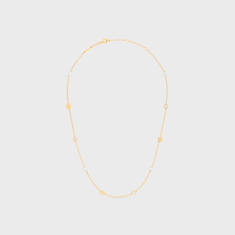 les perles celine halskette aus strass harzperlen und messing mit goldfinish