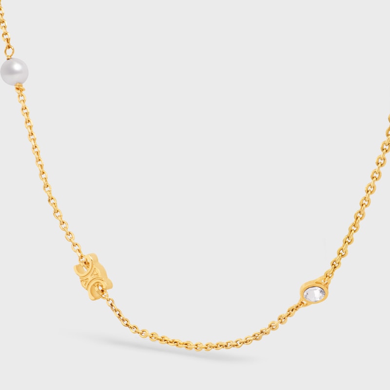 les perles celine halskette aus strass harzperlen und messing mit goldfinish