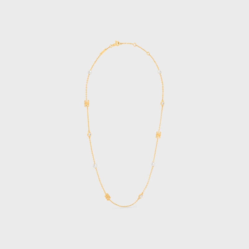 les perles celine halskette aus strass harzperlen und messing mit goldfinish