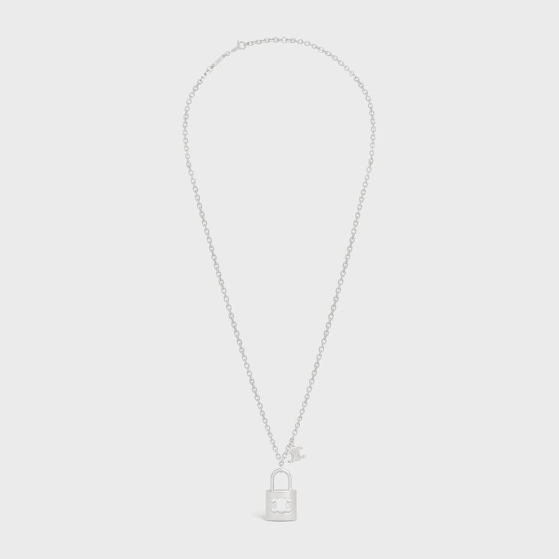 große halskette mit triumph-verschluss aus messing mit rhodium-finish