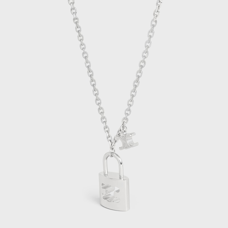 große halskette mit triumph-verschluss aus messing mit rhodium-finish