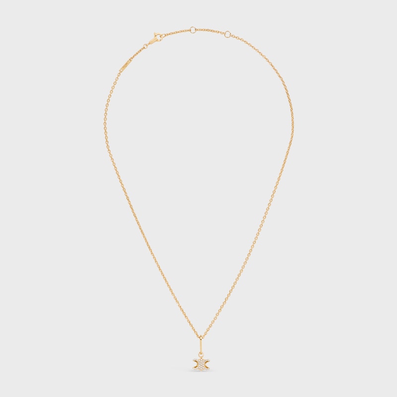 triumphe solitär-sparkle-halskette aus strass und messing mit goldfinish