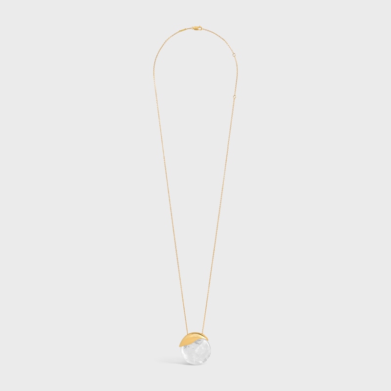 les pierres celine halskette aus bergkristall und messing mit goldfinish