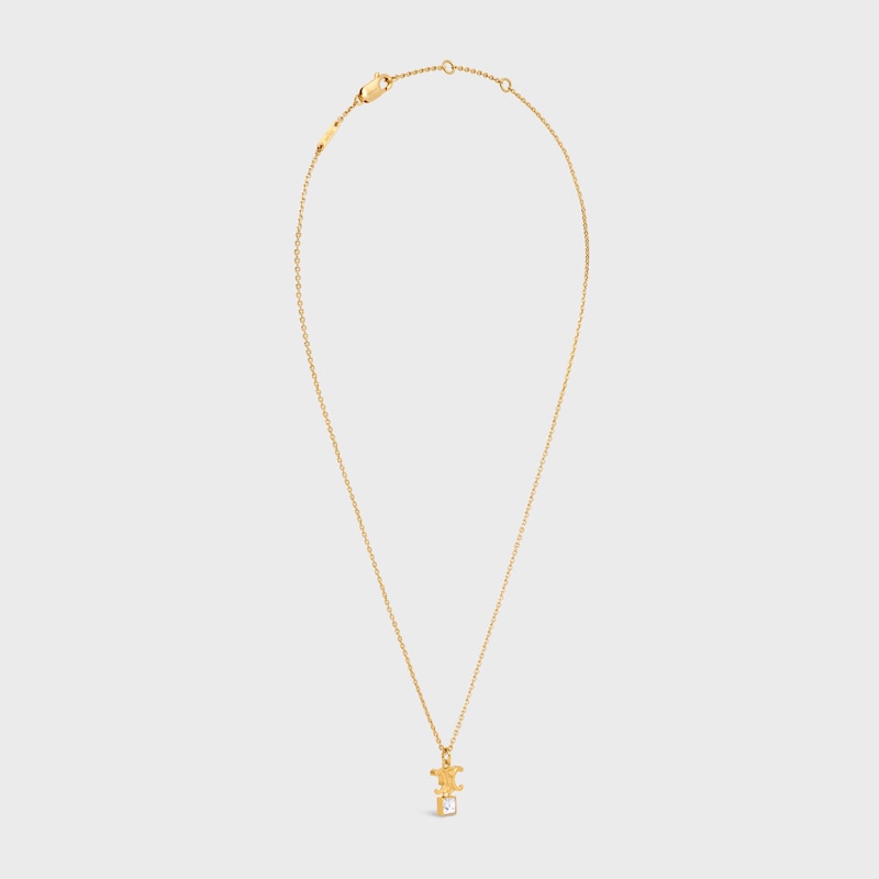 triumphe twinkle halskette aus strass und messing mit goldfinish