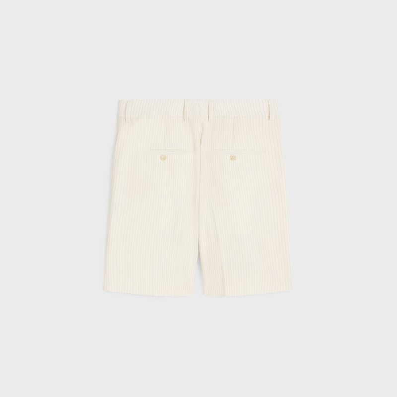 dreifach gefaltete herrenshorts aus gestreifter wolle