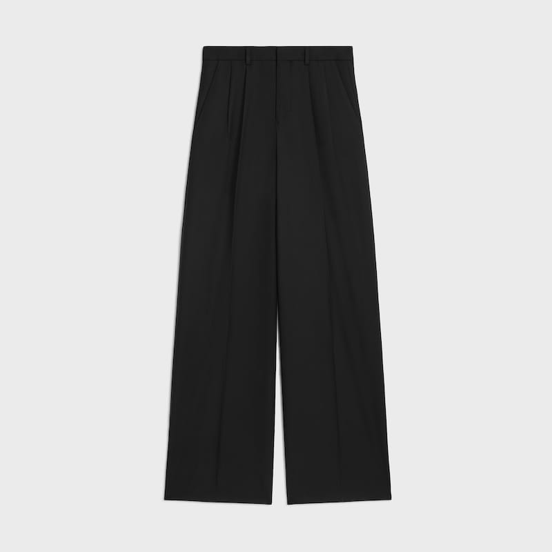 plisseehose aus leichtem wollgabardine