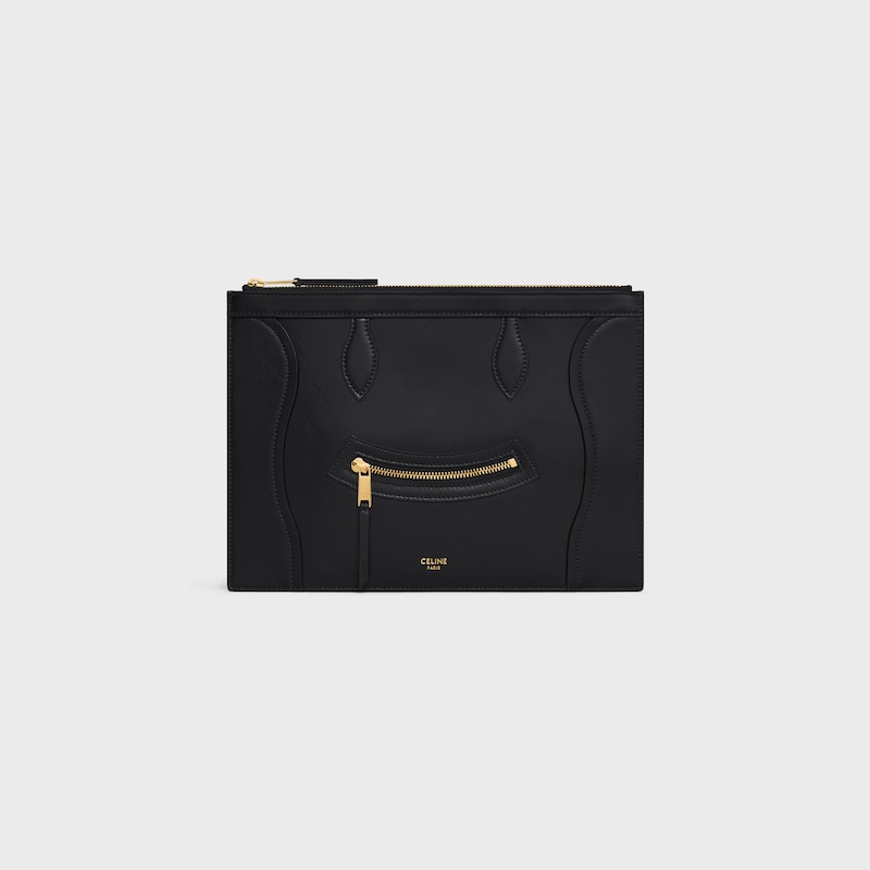 mittlere tasche aus glÄnzendem kalbsleder
