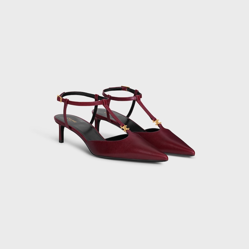 celine kitten t-bar strap pumps in lammfell