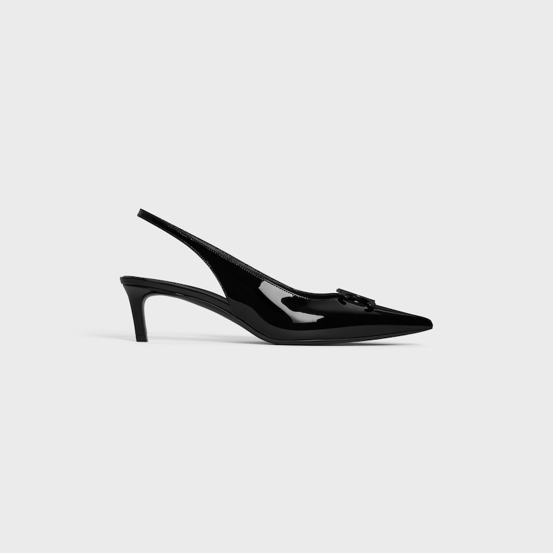 celine alma triomphe slingback aus lackiertem kalbsleder