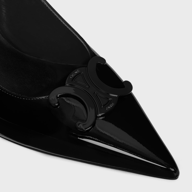 celine alma triomphe slingback aus lackiertem kalbsleder