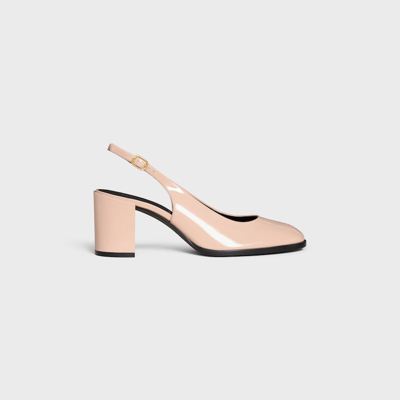 celine lily perforated triomphe slingback aus lackiertem kalbsleder