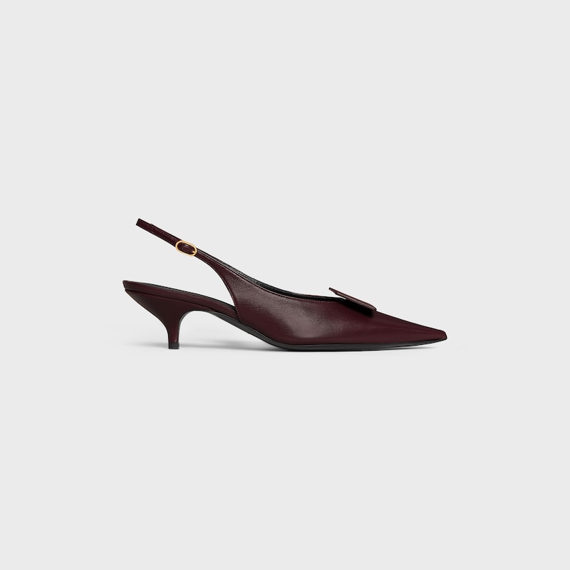 signature - slingback mit etikett aus lammleder