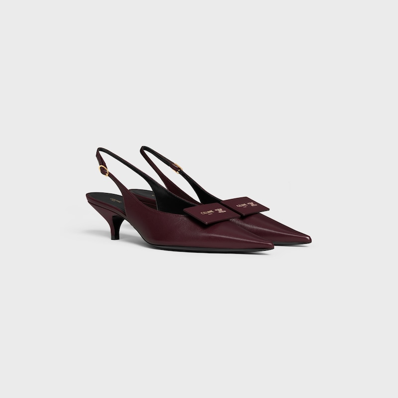 signature - slingback mit etikett aus lammleder