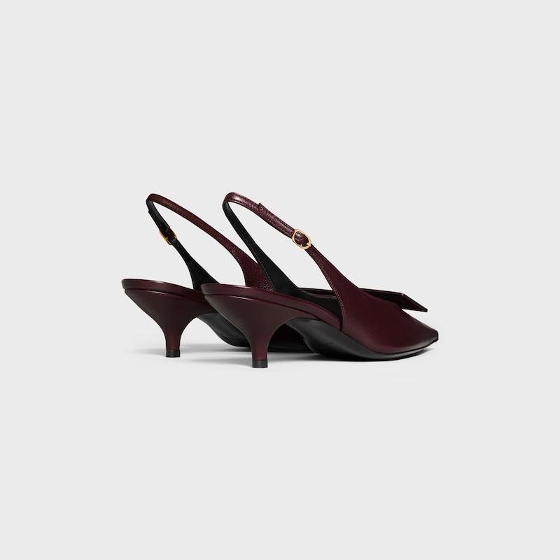 signature - slingback mit etikett aus lammleder