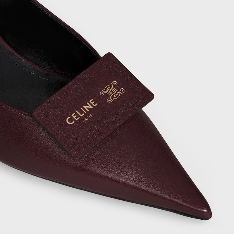 signature - slingback mit etikett aus lammleder