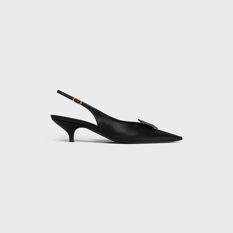 signature - slingback mit etikett aus lammleder