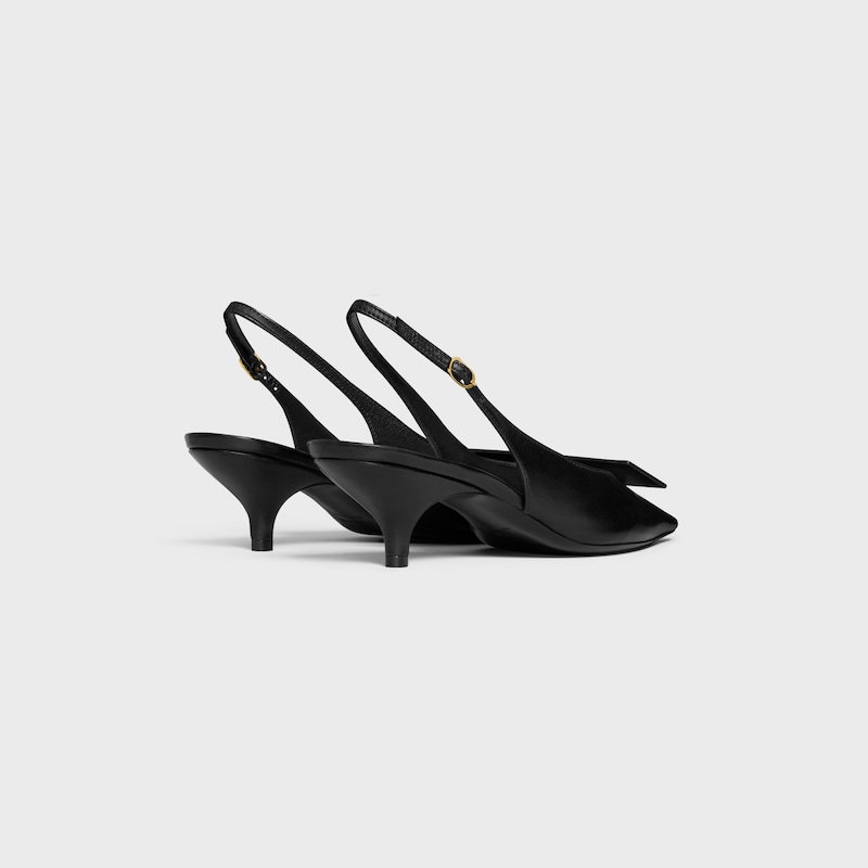 signature - slingback mit etikett aus lammleder