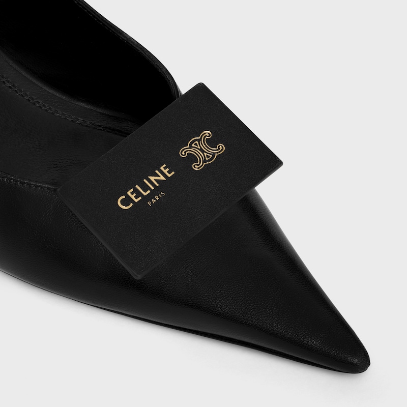signature - slingback mit etikett aus lammleder